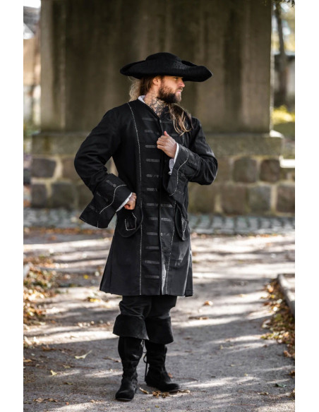 Manteau pirate noir modèle Edward