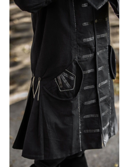 Manteau pirate noir modèle Edward