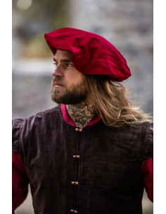 Parlota Renaissance en coton rouge, modèle Kurt