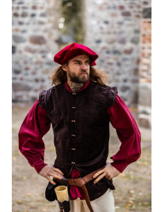 Parlota Renaissance en coton rouge, modèle Kurt 2