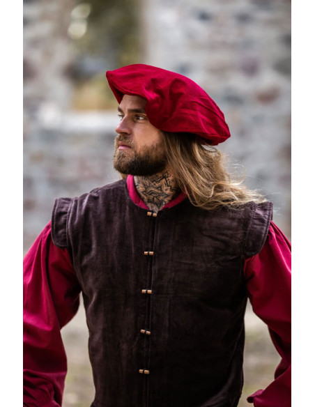 Parlota Renaissance en coton rouge,...