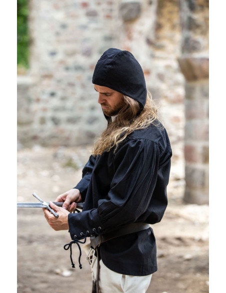 Crêpe paysanne de coton, coloris noir