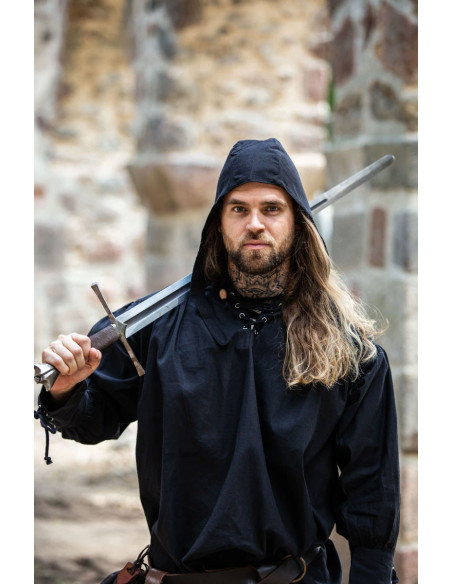 Crêpe paysanne de coton, coloris noir