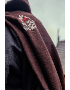 Cape Alpha Viking avec broderie loup, marron 2