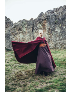 Cape médiévale sans capuche modèle Kuno, couleur rouge