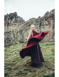 Cape médiévale sans capuche modèle Kuno, couleur rouge 2