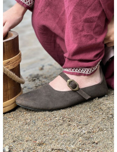 Chaussures médiévales marron pour dames, Rieke