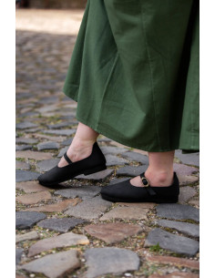 Chaussures médiévales noires pour dames, Rieke