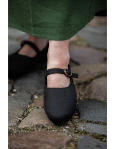 Chaussures médiévales noires pour dames, Rieke 2
