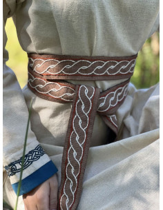Ceinture viking modèle Elina, coton marron