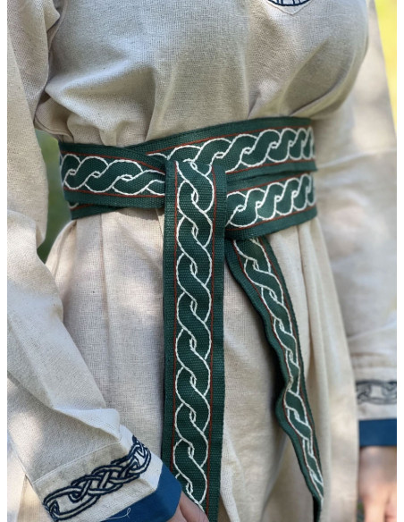 Ceinture viking modèle Elina, coton vert