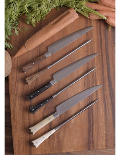 Ensemble de 2 couverts médiévaux longs crénelés - manche... 2