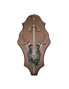 Panoplie médiévale avec une épée noire, 2 stilettos et...