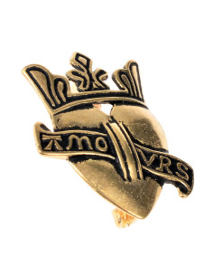 Cœur de pèlerin avec broche en bronze couronne