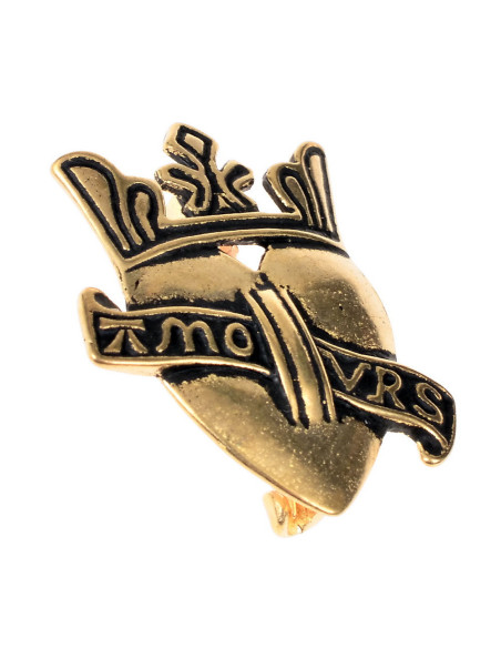 Cœur de pèlerin avec broche en bronze...