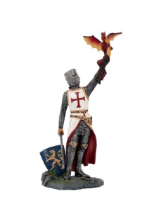 Chevalier templier miniature avec dragon (22 cm.)