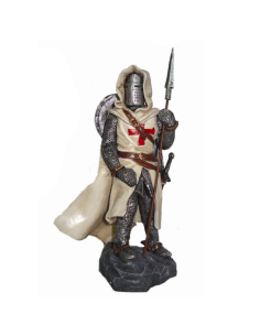 Chevalier templier miniature avec lance (22 cm.)