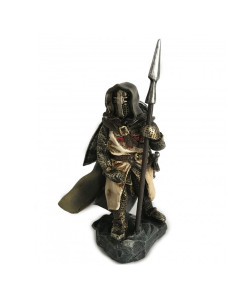 Chevalier templier miniature avec lance, 22 cm.