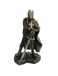 Tunique et épée noires de chevalier templier miniature...