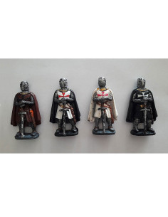 Ensemble de 12 aimants avec des Templiers (7 cm.)