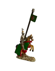 Chevalier médiéval miniature avec bannière Aigle (12 cm.)