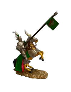 Chevalier médiéval miniature avec bannière Aigle (18 cm.)