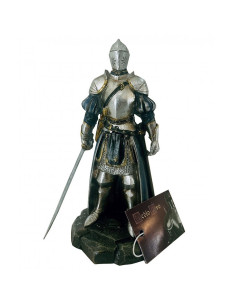 Chevalier Médiéval Miniature avec Casque et Épée (Hauteur 12 cm.)