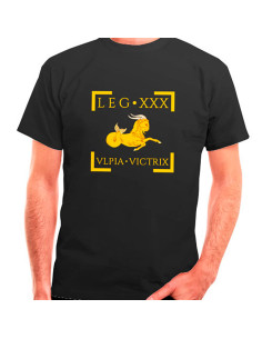 T-shirt Légion Romaine XXX Ulpia Victrix en noir, manches courtes