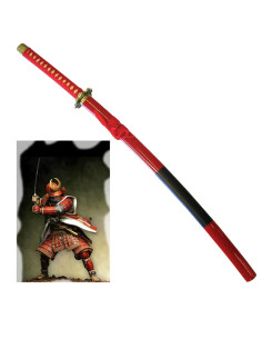 Katana décoratif samouraï rouge (104 cm.)