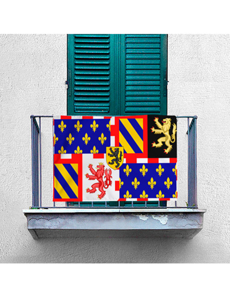 Bannière médiévale écartelée de...