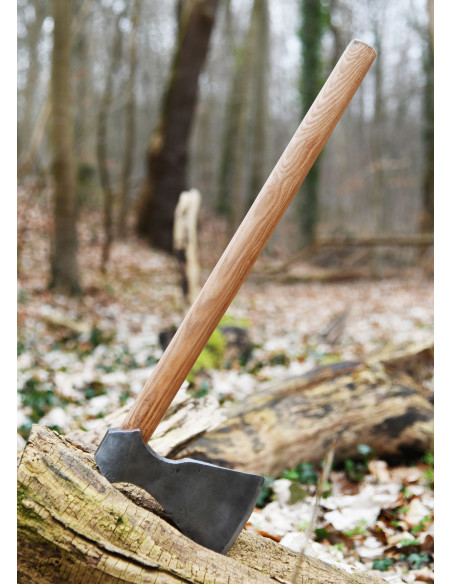 Hache viking en acier forgé à la...