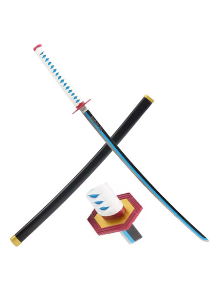 Katana décoratif bleu Giyu Tomioka,...