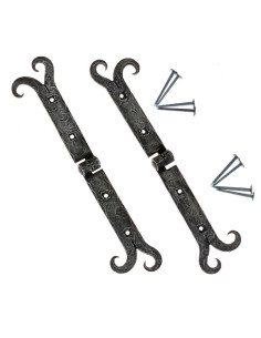 Set 2 charnières médiévales avec barbe en forge