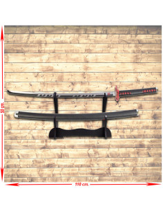 Pack Katana feu Tanjiro Kamado Demon Slayer, avec support 2