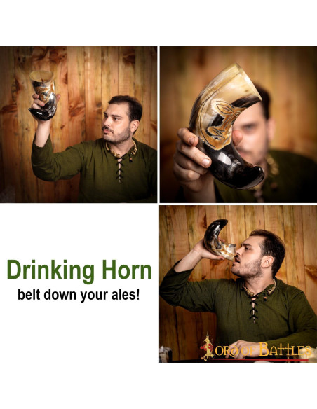 Corne de visage tribale médiévale à...