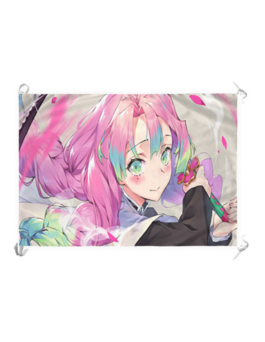 Bannière-Drapeau Mitsuri Kanroji Kimetsu No Yaiba (70x100 cms.)
 Matériel-Satin