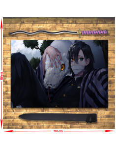 Pack Katana Obanai Iguro + Bannière, Kimetsu no Yaiba