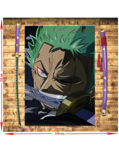 Lilas Katana Pack Zoro Roronoa Enma + Bannière, One Piece