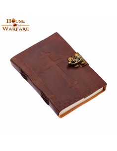 Journal croix celtique en cuir fait à la main (15x10,7 cm.)