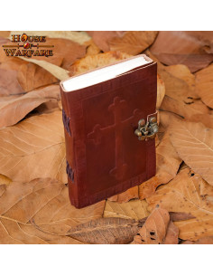 Journal croix celtique en cuir fait à la main (15x10,7 cm.) 2