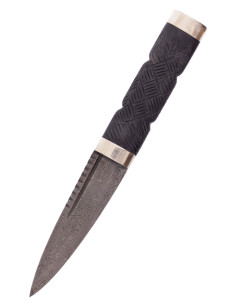 Couteau écossais lame damas Sgian Dubh (19,5 cm.)