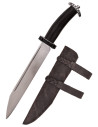 Couteau Seax court avec manche en corne et étui en cuir (36 cm.)