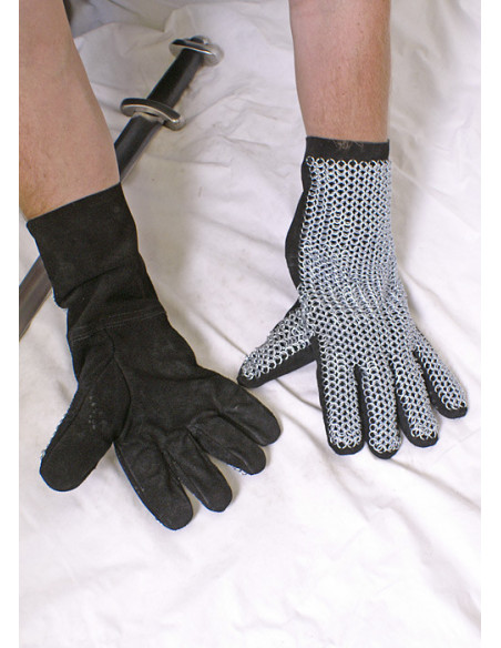Gants en cuir avec cotte de mailles,...