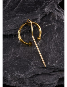 Petite broche anneau torsadé, laiton (4 cm.) 2
