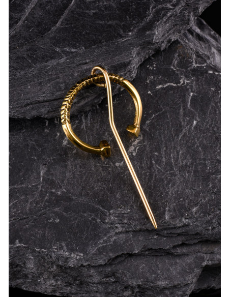 Petite broche anneau torsadé, laiton...