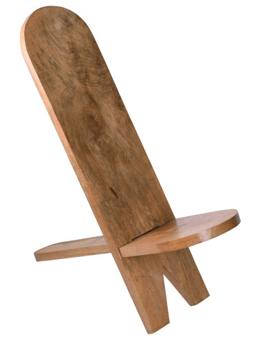 Chaise médiévale en bois en forme de X (105 cm.)