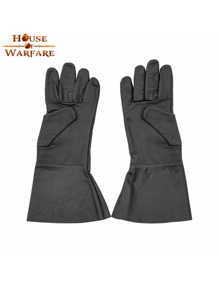 Gants médiévaux en cuir noir
