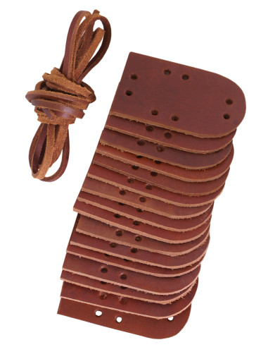 Plaques de cuir pour armure lamellaire (16 pièces)