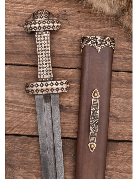 Épée viking avec poignée en bronze,...