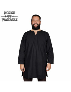 Tunique viking et médiévale en coton - noir